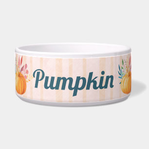 Orange Pumpkin on Pink and Gold Stripes