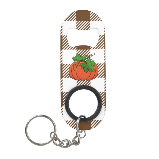 Orange Pumpkin on White Brown Chequered Pattern (Front)