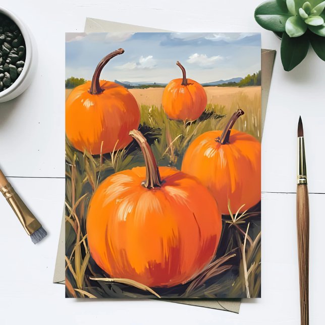 Orange Pumpkin Patch | Fall Autumn Holiday Postcard (Creator Uploaded)