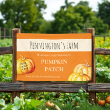 Orange Pumpkin Patch Farm Business Banner