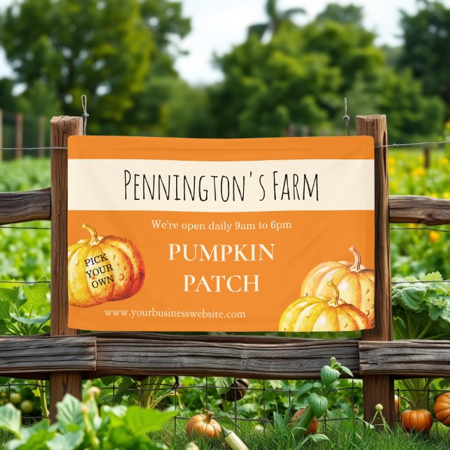 Orange Pumpkin Patch Farm Business Banner (Creator Uploaded)