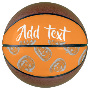 Orange pumpkin pattern basketball