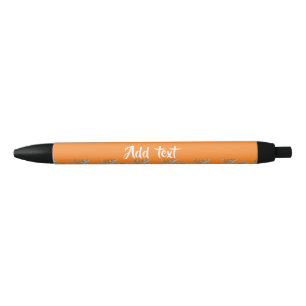 Orange pumpkin pattern black ink pen