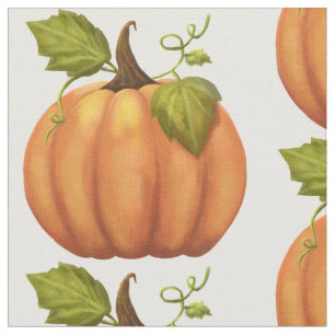 Orange Pumpkin Pattern Fabric