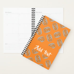 Orange pumpkin pattern planner