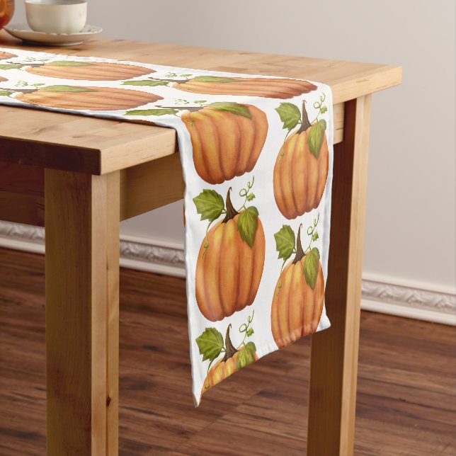 Orange Pumpkin Pattern Short Table Runner (In Situ)