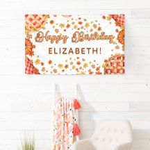 Orange Pumpkin Pie Fall Happy Birthday Party