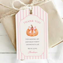 Orange Pumpkin Pink Bow 1st Birthday