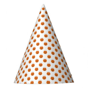 Orange Pumpkin Polka Dots Halloween Trick-or-Treat Party Hat