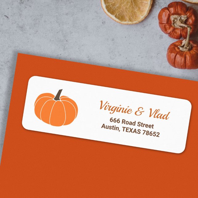 Orange Pumpkin return address label (Orange Pumpkin return address label)