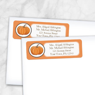 Orange Pumpkin Return Address Labels