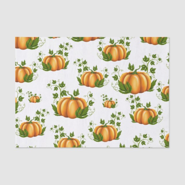 Orange Pumpkin Rustic Country Birthday Party Tissue Paper (Front)