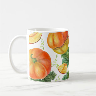 Orange Pumpkin: Summer-Autumn Vegetable Pattern. Coffee Mug