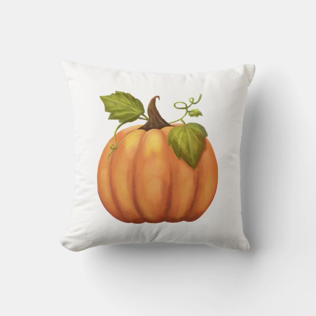 Orange Pumpkin T-Shirt Cushion (Front)