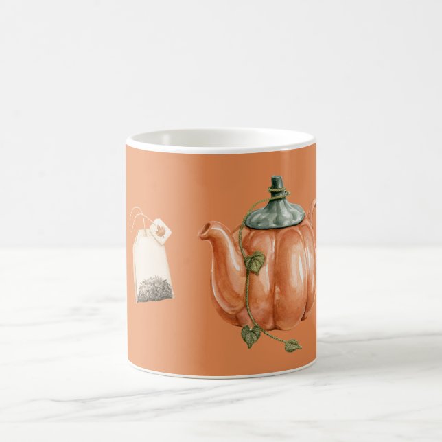 Orange Pumpkin Teapot Tea Coffee Mug (Center)