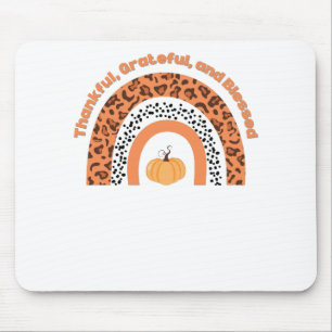 Orange pumpkin thankful mouse pad, desk mat pad