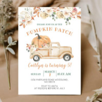 Orange Pumpkin Truck Patch 5th Birthday Party