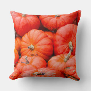 Orange pumpkins at market, Germany Cushion