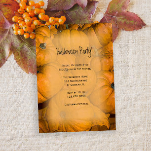 Orange Pumpkins Halloween Party Invitation