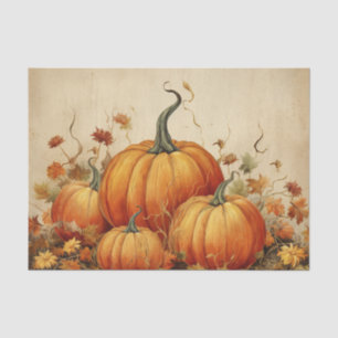 Orange Pumpkins Rustic Autumn Tissue Paper