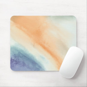 Orange Purple Abstract Watercolor Mouse Pad