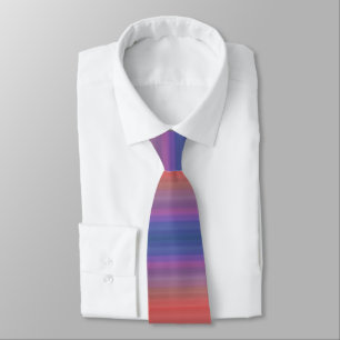 Orange Purple and Blue Horizontal Stripes Design Tie