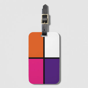 Orange, Purple and Hot Pink Squares Luggage Tag
