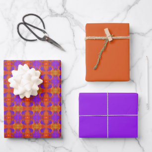 Orange Purple And Red Abstract Graphic Art Design Wrapping Paper Sheet