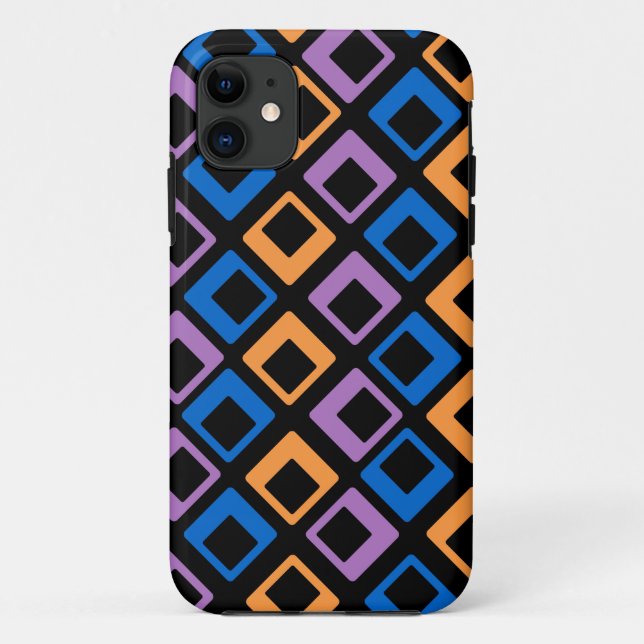 Orange Purple Blue Geometric | Modern Squares Case-Mate iPhone Case (Back)