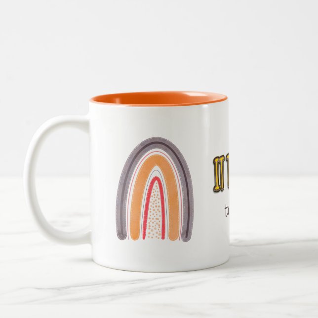 Orange Purple Boho Rainbow Teacher Appreciation Two-Tone Coffee Mug (Left)