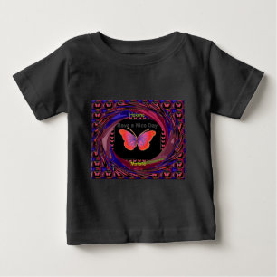 Orange Purple Butterfly Have a Nice Day Art Print Baby T-Shirt