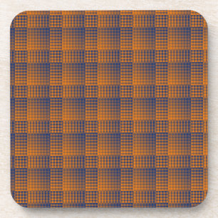 Orange Purple Checker Abstract Pattern Coaster