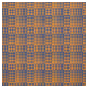 Orange Purple Checker Abstract Pattern Fabric