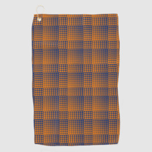 Orange Purple Checker Abstract Pattern Golf Towel