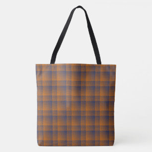 Orange Purple Checker Abstract Pattern Tote Bag