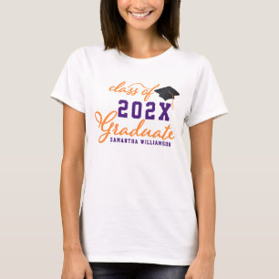 Orange Purple Class of 2024 Graduate Graduation T-Shirt