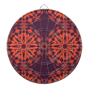 Orange purple cool, unique, trendy flower abstract dartboard