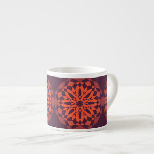 Orange purple cool, unique, trendy flower abstract espresso cup