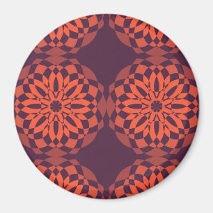 Orange purple cool, unique, trendy flower abstract magnet
