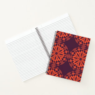 Orange purple cool, unique, trendy flower abstract notebook