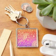 Orange Purple Flowers and Soft Peach Background