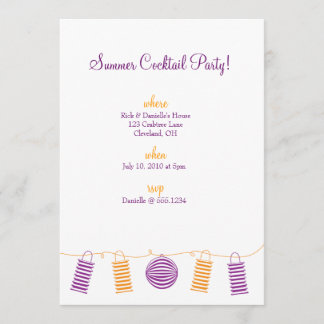 Orange & Purple Lanterns Invitation