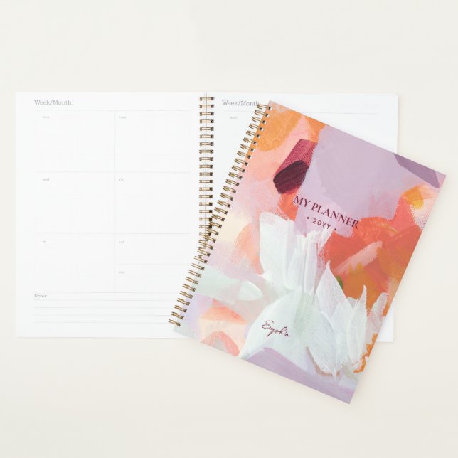 Orange & Purple | Modern Abstract Art Personalised Planner (Display)