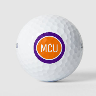 Orange Purple Monogram Initials Personalised Golf Balls