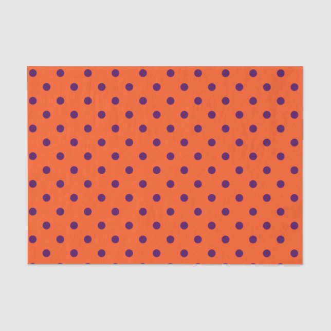 Orange & Purple Polka Dots Tissue Paper (Front)