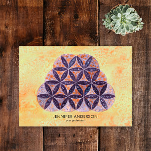 Orange Purple Seed Of Life Business Card