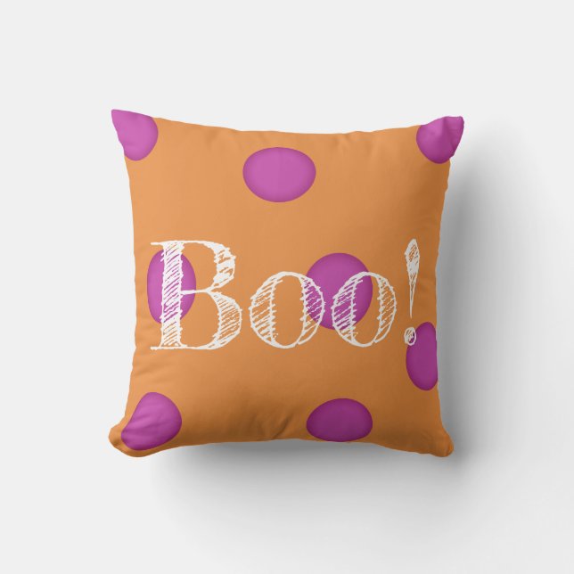 Orange Purple Spotted Boo Cushion (Front)