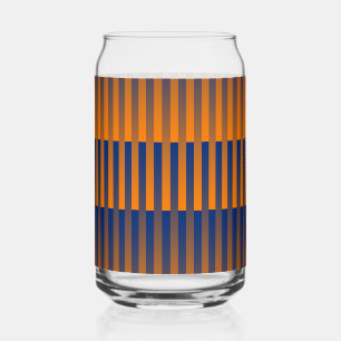 Orange Purple Striped Pattern Can Glass