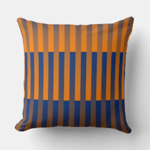 Orange Purple Striped Pattern Cushion