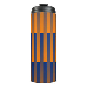 Orange Purple Stripes Pattern Thermal Tumbler